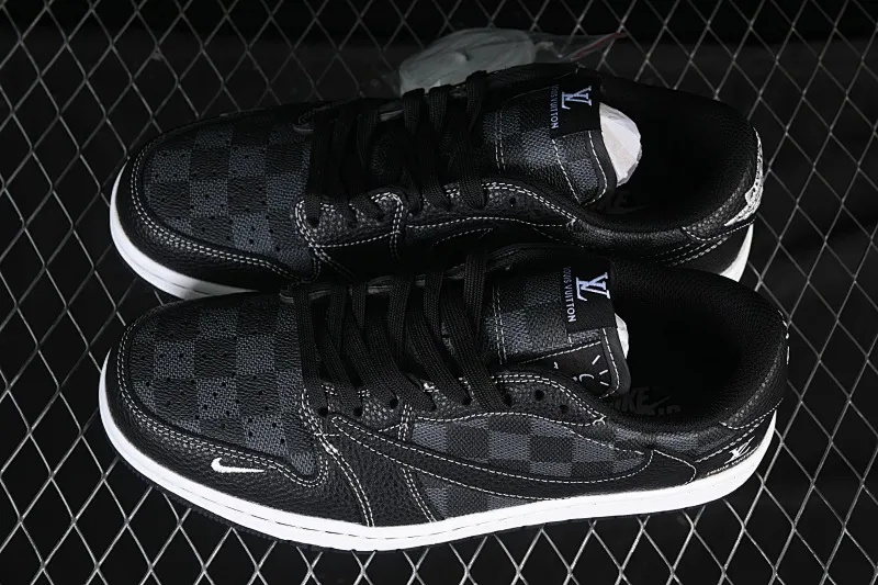 All categories Air Jordan Jordan series basketball shoes Air Jordan 1 Low High-end customized low-top sneakers Travis Scott x Fragment Design x Air Jordan 1 Low OG SP AJ1 Joe 1 LV joint black square pattern low-top cultural casual sneakers DZ5899-008